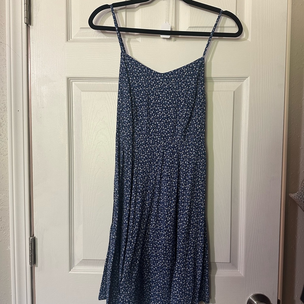 Old Navy Blue and White Spaghetti Strap Sundress